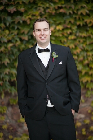 Groom with Green Boutonniere