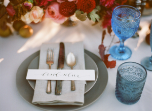 Modern Calligraphy Place Setting
