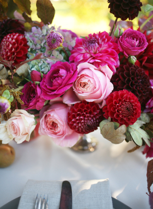 Ombre Red Floral Centerpiece