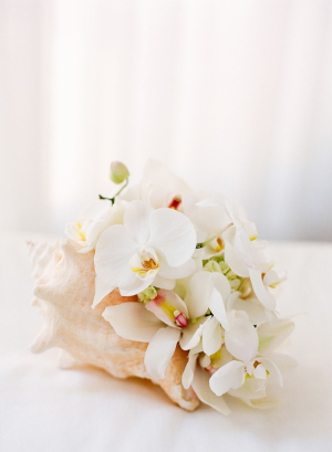 Orchid Bouquet in Seashell
