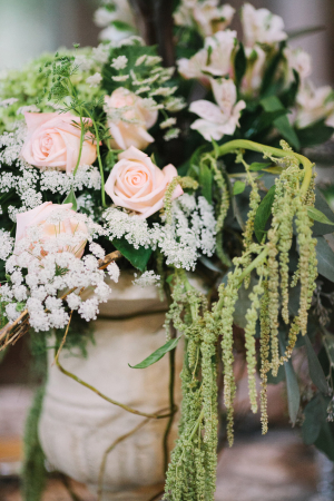 Pale Pink and Green Centerpiece