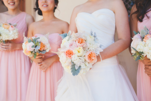 Peach Bridesmaids Bouquets