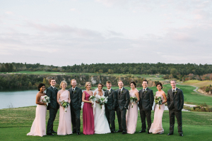 Pink Gray Berry Bridal Party