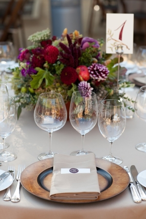 Purple Brown Place Setting