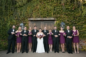 Purple and Black Bridal Party