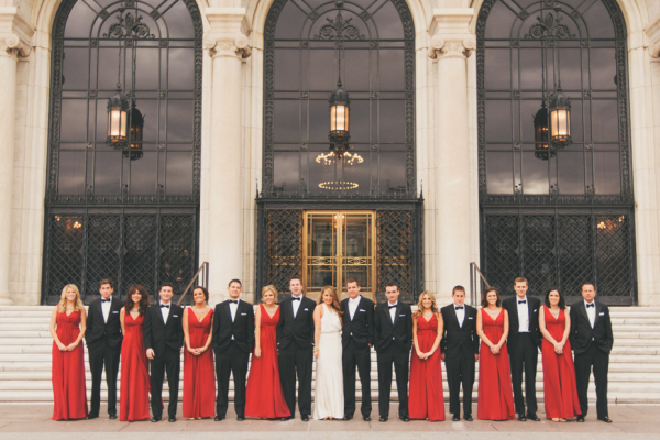 Red and Black Bridal Party