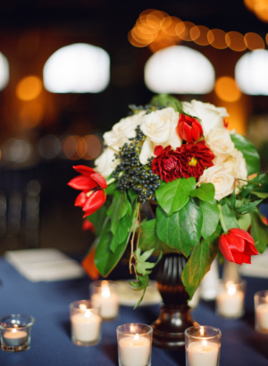 Red and Greenery Centerpiece