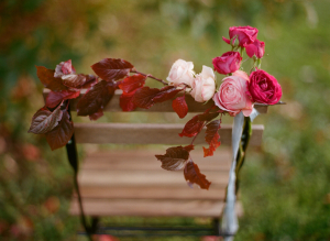 Rose and Fall Foliage Chair Garland