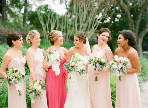 Shades of Pink Bridesmaids Dresses
