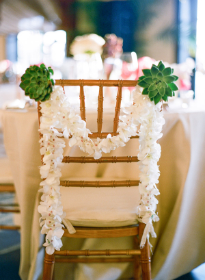 Succulent and Orchid Chair Garland