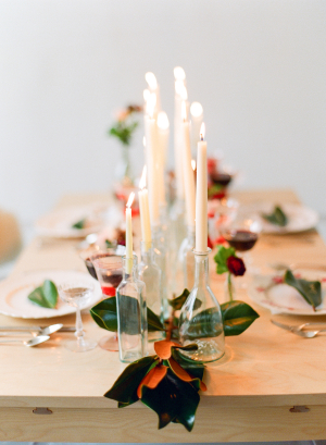 Taper Candle and Greenery Centerpiece