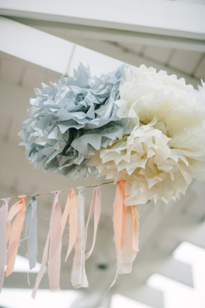Whimsical Tissue and Cloth Wedding Decor