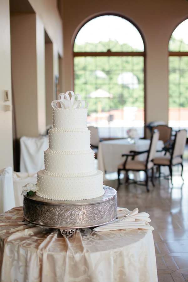 White Wedding Cake with Dots