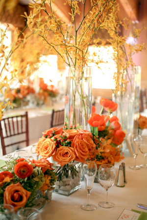Yellow Orange and Green Reception Flowers