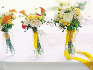 Yellow and White Bouquets