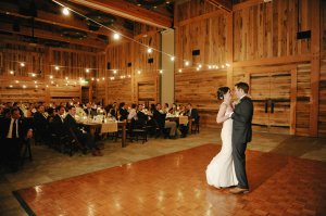 Bride and Groom First Dance in Lodge