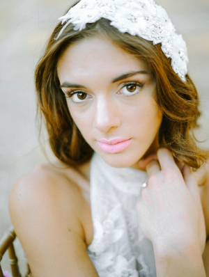 Bride in Pale Pink Lipstick