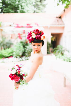 Bride with Fuchsia Flowers