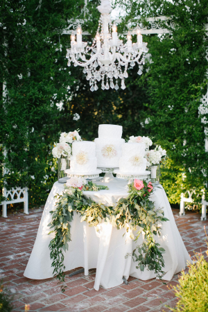 Cake Table with Greenery