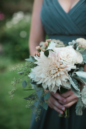 Dahlia and Dusty Miller Bouquet