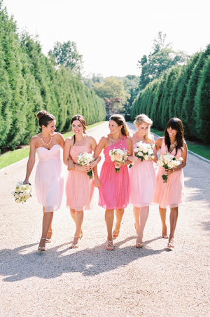 Ombre Pink Donna Morgan Bridesmaids Dresses