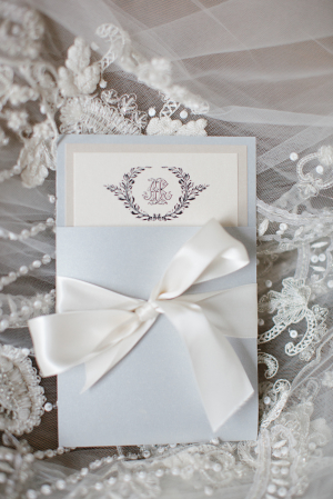 Elegant Blue and Taupe Wedding Stationery