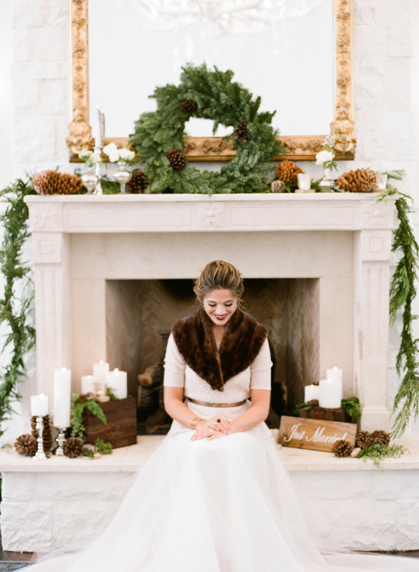 Elegant Rustic Winter Wedding Bride