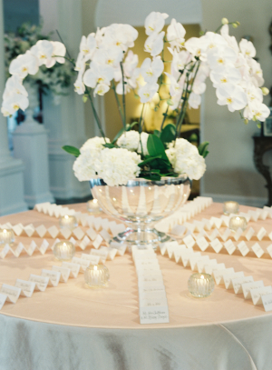 Escort Card Table with Orchids
