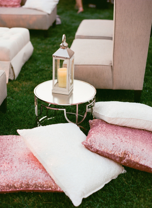 Glitter Pink Pillows Wedding Lounge