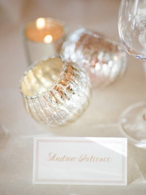 Gold Calligraphy Place Cards