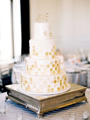 Gold Polka Dot Wedding Cake