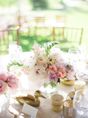 Gold and Pink Spring Centerpiece