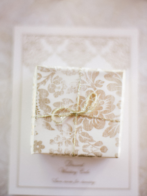 Gold and White Favor Box