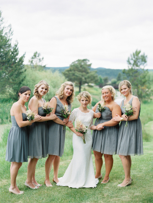 Gray Chiffon Bridesmaids Dresses