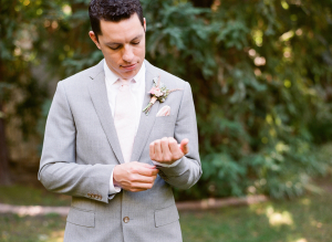 Gray and Pink Grooms Suit