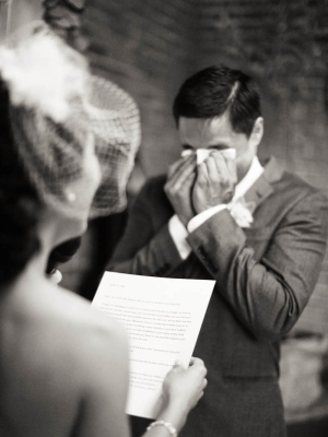 Groom Crying at Ceremony