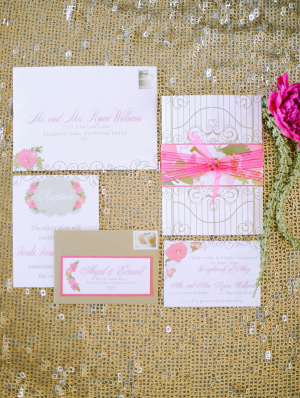 Hot Pink and Gold Stationery