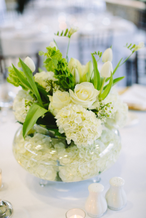 Ivory and Green Centerpiece