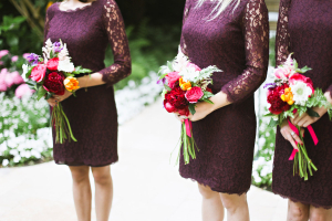 Lace Purple Bridesmaids Dresses