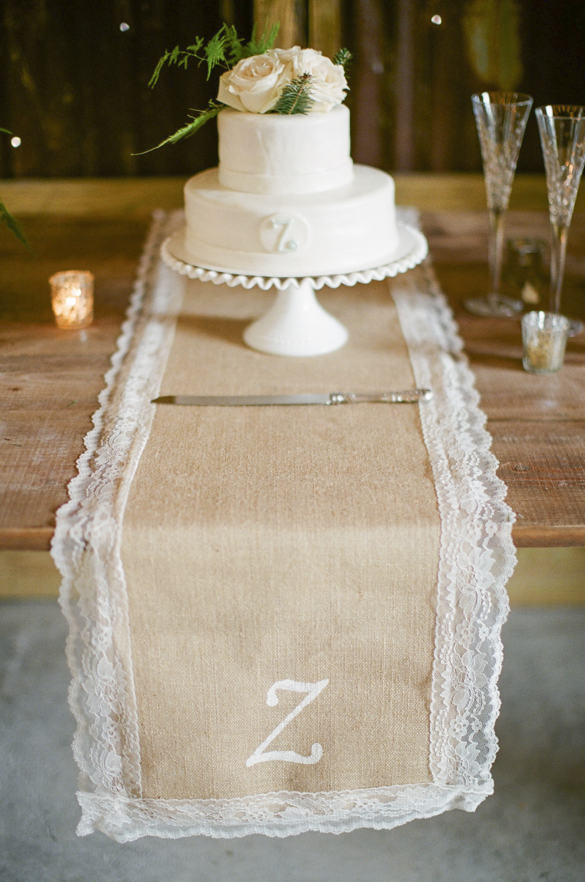 Lace and Burlap Table Runner