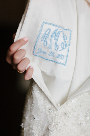 Monogram Inside Bridal Gown