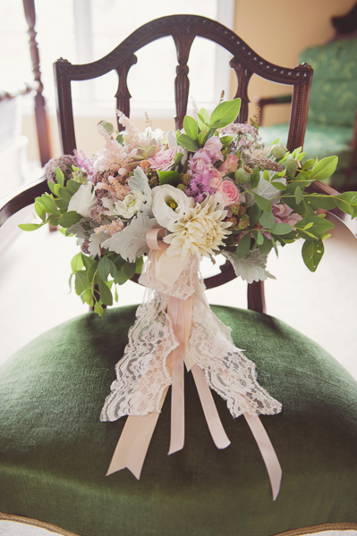 Oversize Bridal Bouquet With Lace Tie