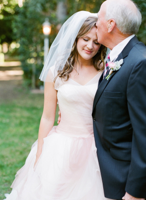 Pale Pink Tulle Bridal Gown