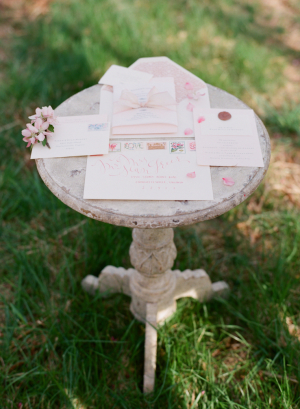 Pink Vintage Style Wedding Stationery