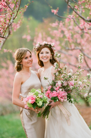 Pink and Green Bridal Bouquets
