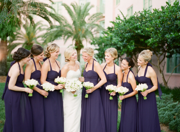 Purple Halter Style Bridesmaids