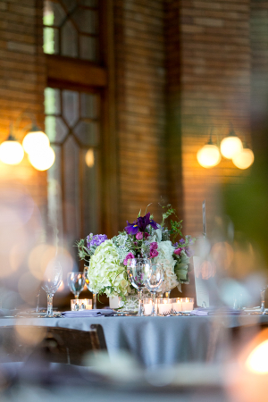 Purple and Green Wedding Table
