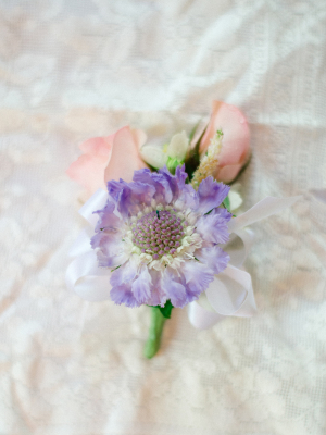 Purple and Pink Boutonniere