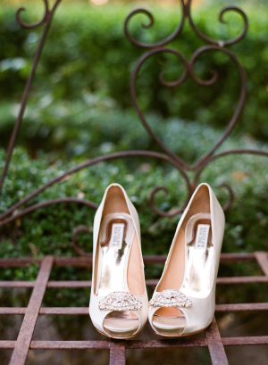 Satin Bridal Shoes With Brooches