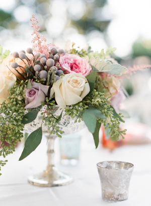 Silver and Green Centerpiece